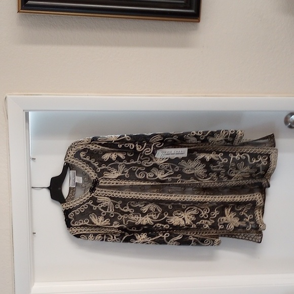 NWT Sophie Chang Sheer Cardigan Embroidered Large Lace Long Sleeve - Picture 3 of 8
